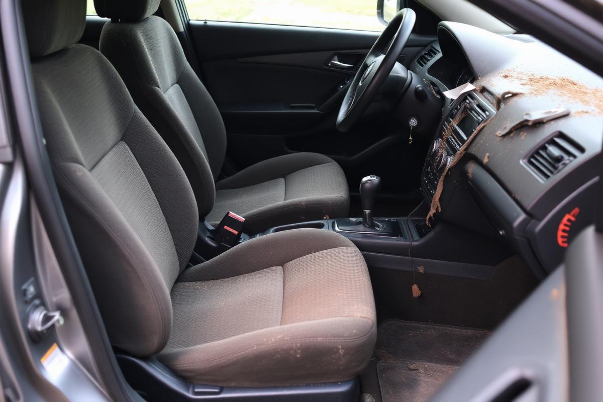 Interior deep clean — before, Monza Detailing Sydney