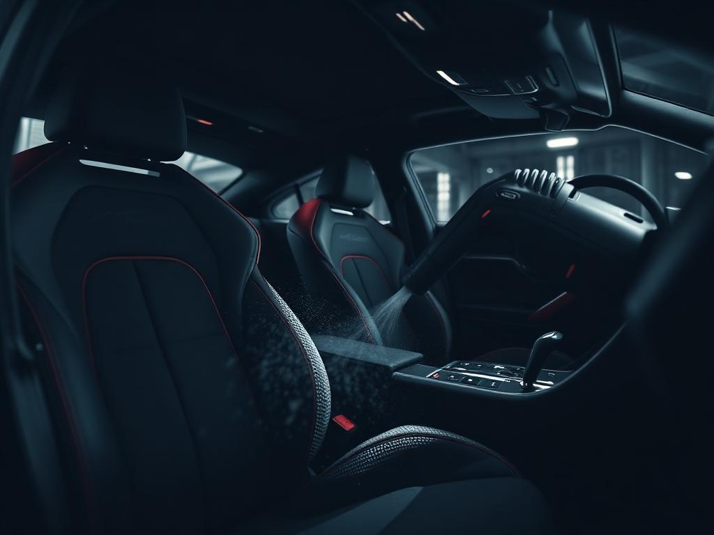 Vehicle interior being treated for mould by Monza Detailing in Sydney
